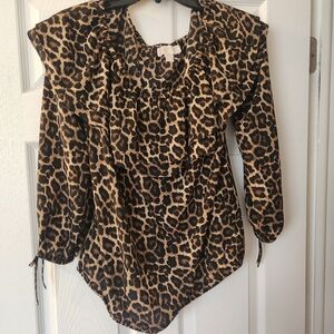 Nwot-Michael Kors sz Large-leopard print shirt